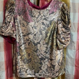 Anthropologie Multicolor Floral Blouse Size 12